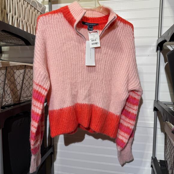 NWT French Connection Nika Half Zip Sweater Wool Blend Size S - Picture 2 of 13